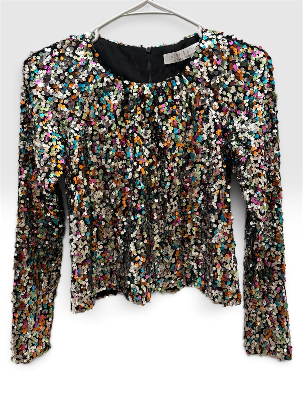 HUNTER BELL Multicolor Sequin Long-Sleeve Blouse - Picture 3 of 5